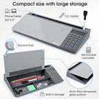 Varhomax Glass Desk Whiteboard Gray - Image 6