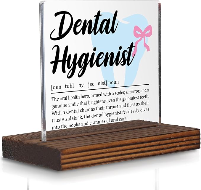 Dental Hygienist Gift Desk Decor Sign, Appreciation Plaque by Pariveca