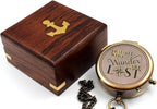 Be Strong and Courageous, Do Not Be Afraid Brass Engraved Compass - Image 3