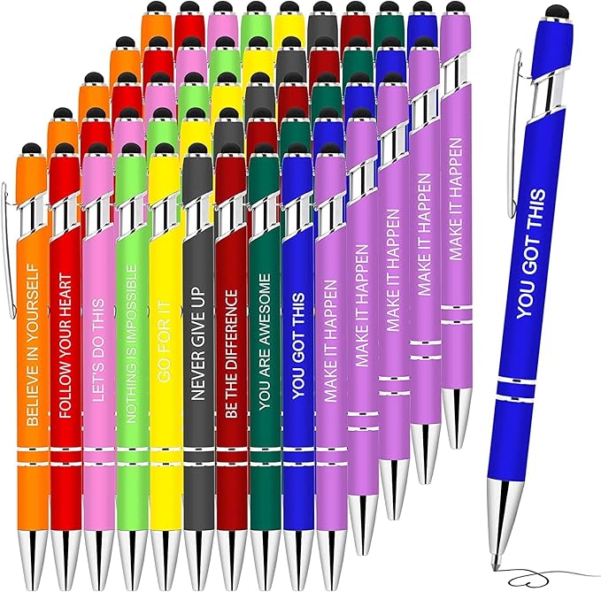 Greengines 50 Pieces Inspirational Pens, Motivational Ballpoint Pen - Image 9