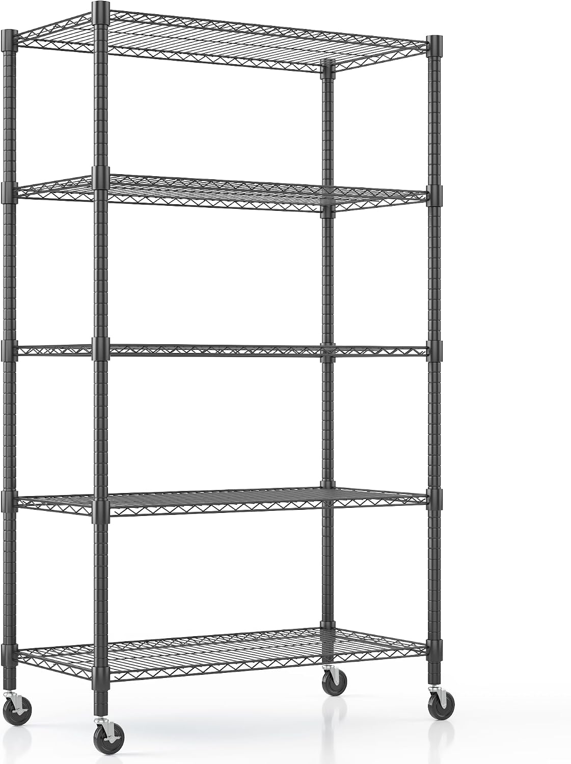 Himimi 5-Tier Heavy Duty Steel Wire Rack Storage Shelving, Adjustable Metal