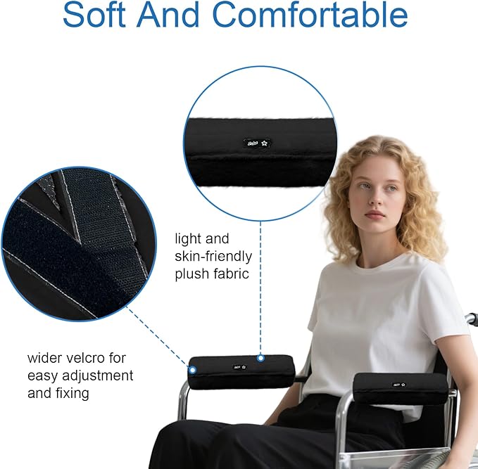 SPRING SEAON Wheelchair Armrest Covers 2 Pack Soft Memory Foam Wheelchair - Image 2
