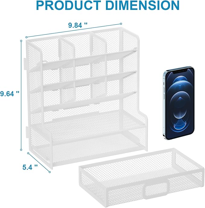 Marbrasse Larger Mesh Desk Organizer - Image 4