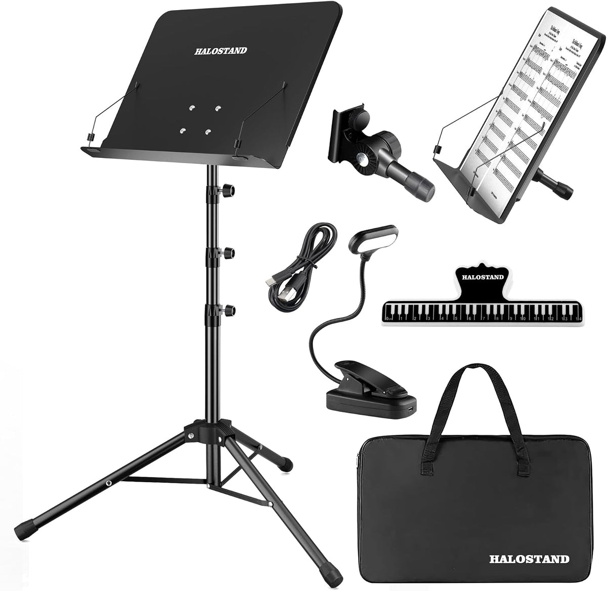 5 in 1 Dual-use Sheet Music Stand & Desktop Book Stand, Height Adjustable...