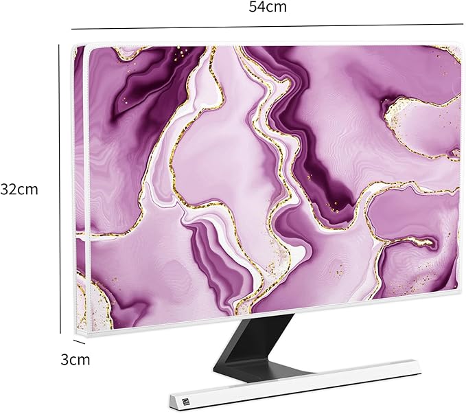 Baocicco Violet Gold Marble Waterproof Computer Monitor Dust Cover 22, 25 Inch - Image 5