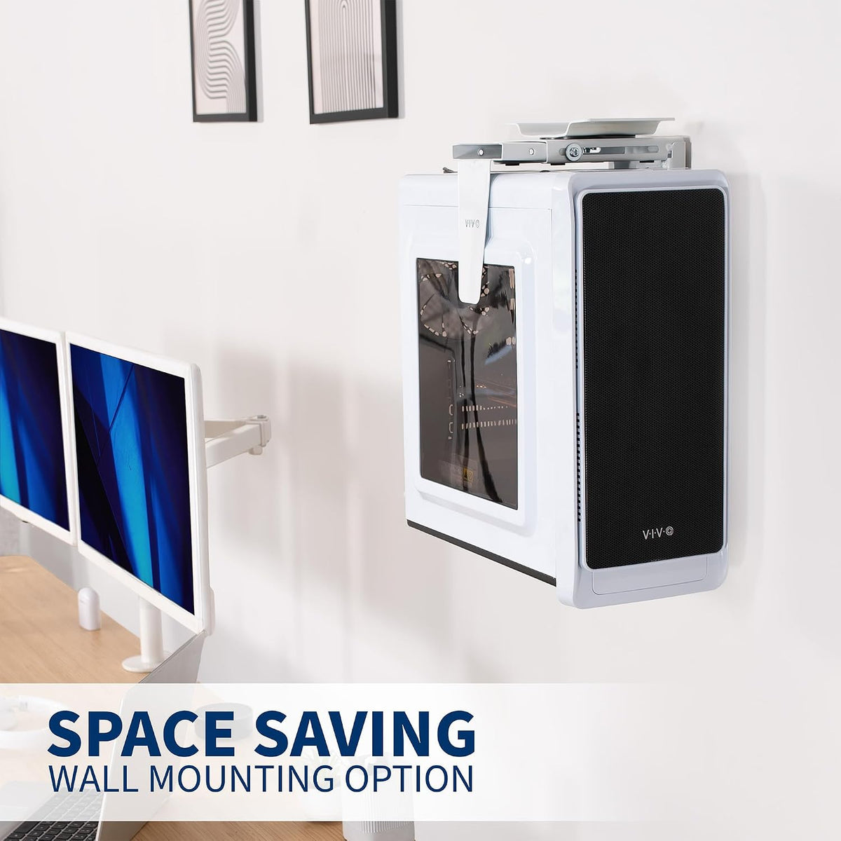 VIVO Under Desk and Wall Office PC Mount w/ Swivel