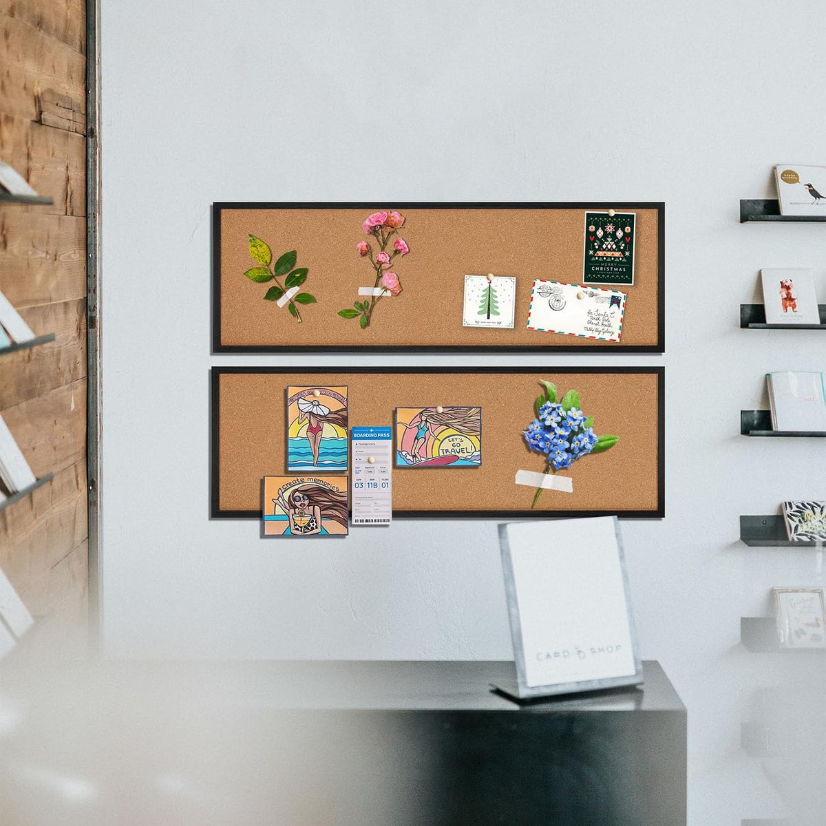 TORASO Cork Board Bulletin Board, Corkboard for Walls with Black Frame, Large...