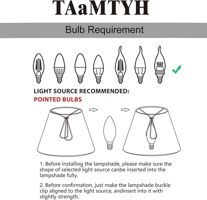 TAaMTYH small lamp shade chandelier shades set of 3，Fabric Lampshade - Image 4
