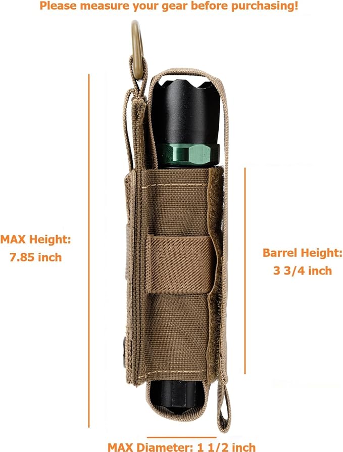 Tactical Flashlight Holster MOLLE Torch Holder MK4 OC/Mace Pepper Spray - Image 2