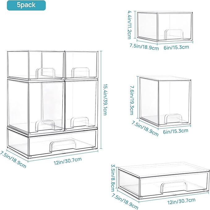Vtopmart Stackable Storage Drawers Set of 8, Laundry Room Organization - Image 3