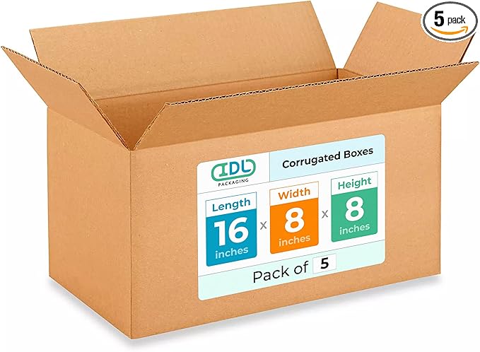 Medium Moving & Shipping Boxes 16 x 8 x 8 inches by IDLPackaging