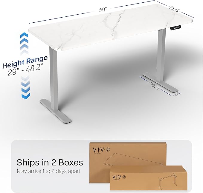 VIVO Electric Dry Erase 60 x 24 in Standing Desk, Memory Height Adjustment - Image 3