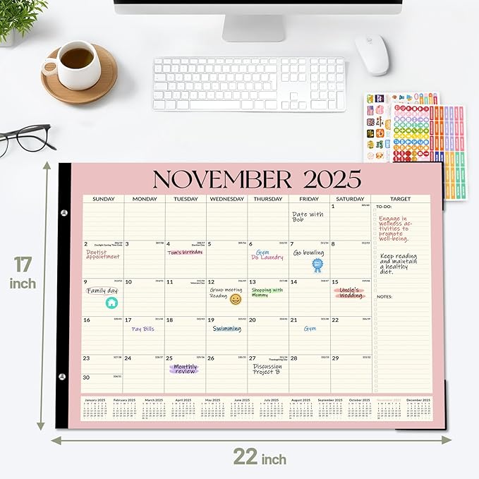 Forvencer 22" x 17" Large Desk Calendar 2026, 20 Months Calendar Runs from - Image 5