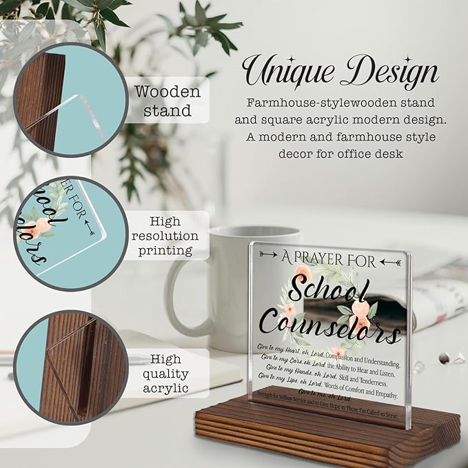 School Counselor Prayer Desk Sign, Faith-Based Christian Gift - Image 3
