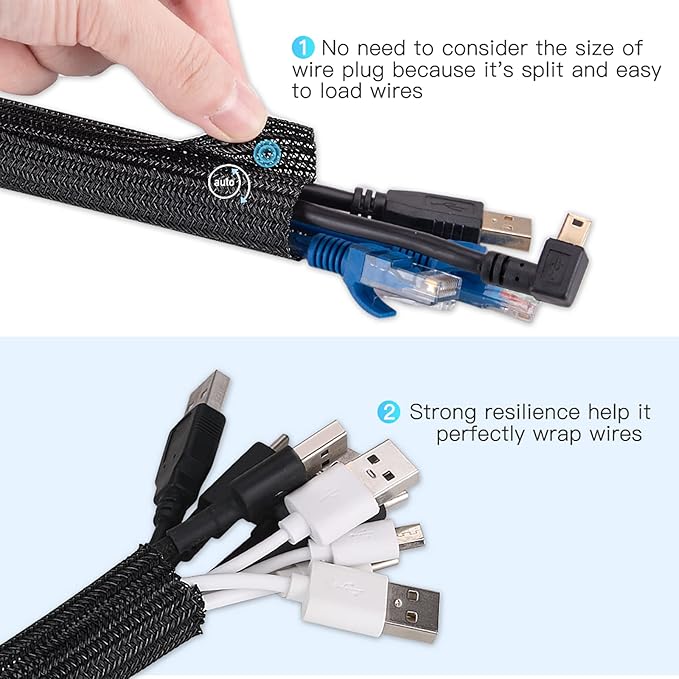 AGPTEK Cable Sleeve Cover, 25ft - Image 3