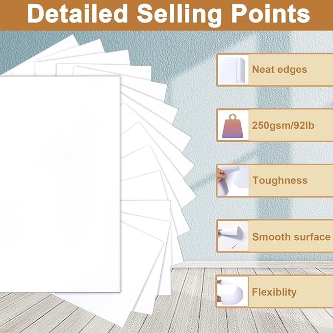 Silunkia 28 Sheets Bright White Cardstock 8.5 x 11 Certificate Paper, - Image 3