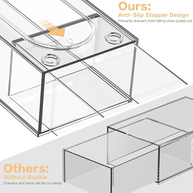 Desk Organizer with 7 Drawers, FODIENS 7 Packs Acrylic Stackable Desktop - Image 4