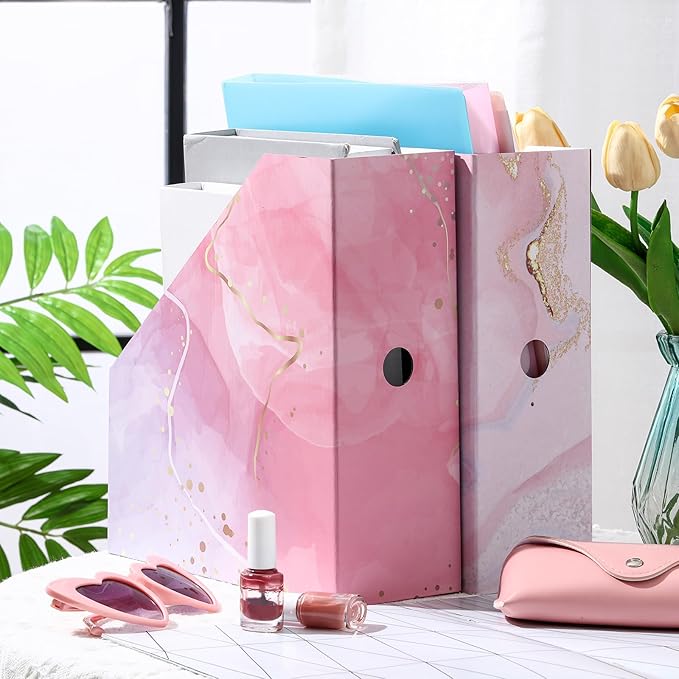 PerKoop 12 Pcs Magazine File Holder Foldable Decorative Cardboard File Folders - Image 5