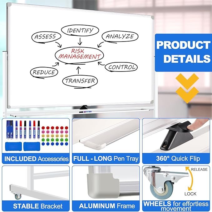 Max-officoo Magnetic White Board Dry Erase Whiteboard - Image 4