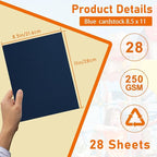 28 Sheets Navy Blue Cardstock 8.5 x 11 Craft Paper, 92lb Premium Paper Card - Image 2