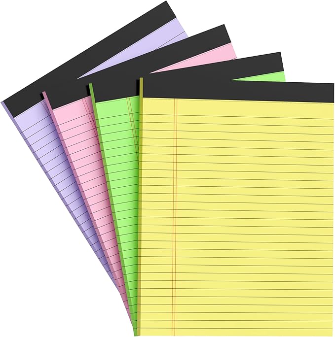 AILZFEI Colored Legal Pads 8.5 x 11 Note Pads, Wide Ruled Sturdy Back Writing by Unknown