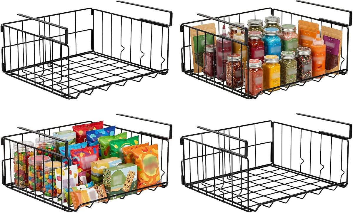 Under Shelf Basket Storage, Steel Under Shelf Hanging Wire Baskets Shelves fo...
