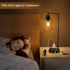 industrial desk lamp, fully dimmable small bedside table, side view