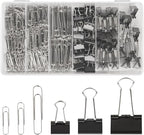 500PCS Paper Clips and Binder Clips Assorted Sizes, Office Supplies by Deoot