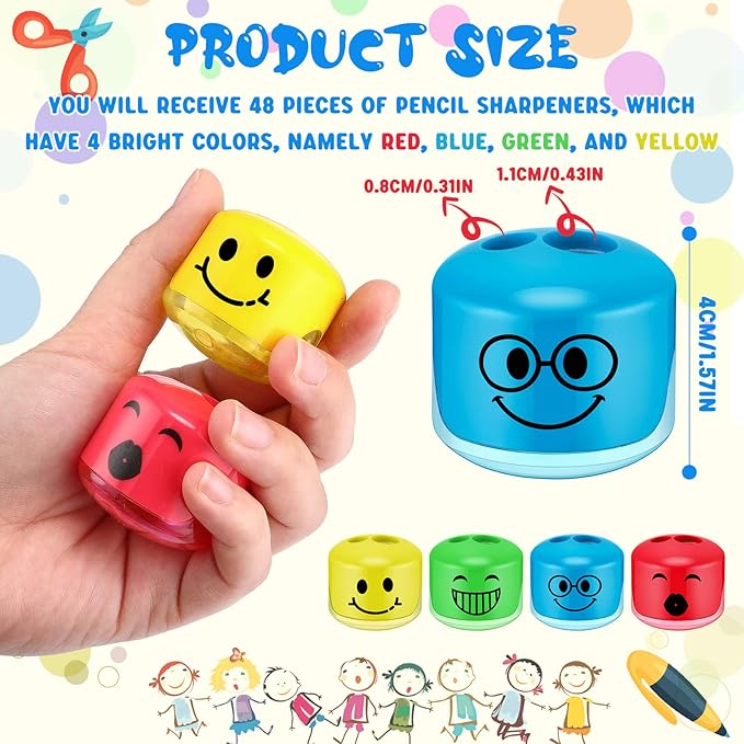 Crtiin 48 Pcs Back to School Pencil Sharpeners - Image 2