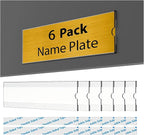 TONICE 6 Pack Acrylic Desk 2x8 Nameplate Holders, Acrylic Nameplate Holders by TONICE