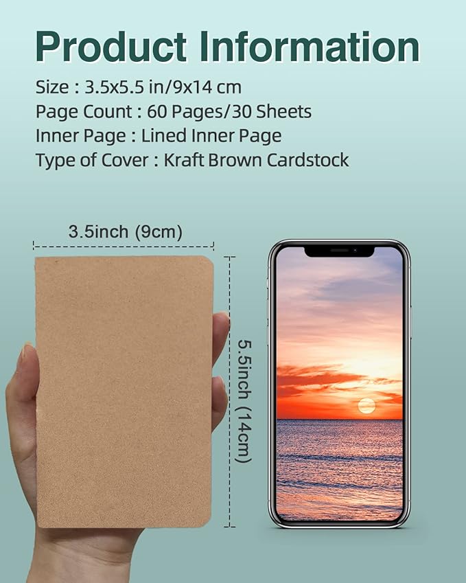 Lzerking Mini Notebooks Bulk 36 Pack Small Pocket Journal Notepads-Kraft Brown - Image 2