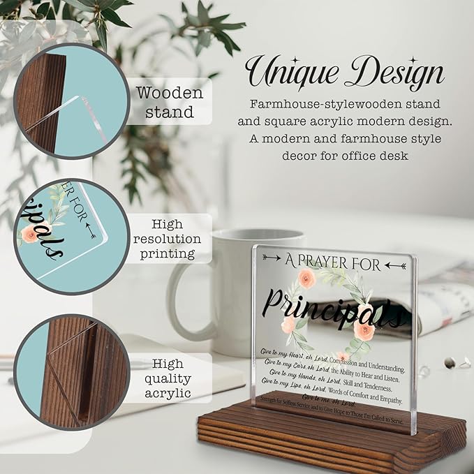 Principal Prayer Desk Sign, Inspirational Christian Gift - Image 3