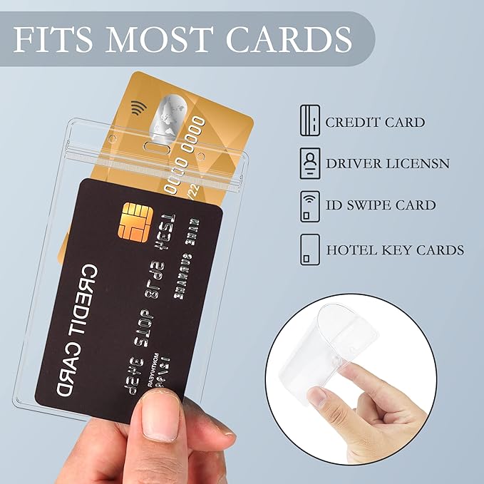 50 Pcs Vertical Clear ID Badge Holders, 4x3 Inch Waterproof PVC Plastic Badge - Image 4