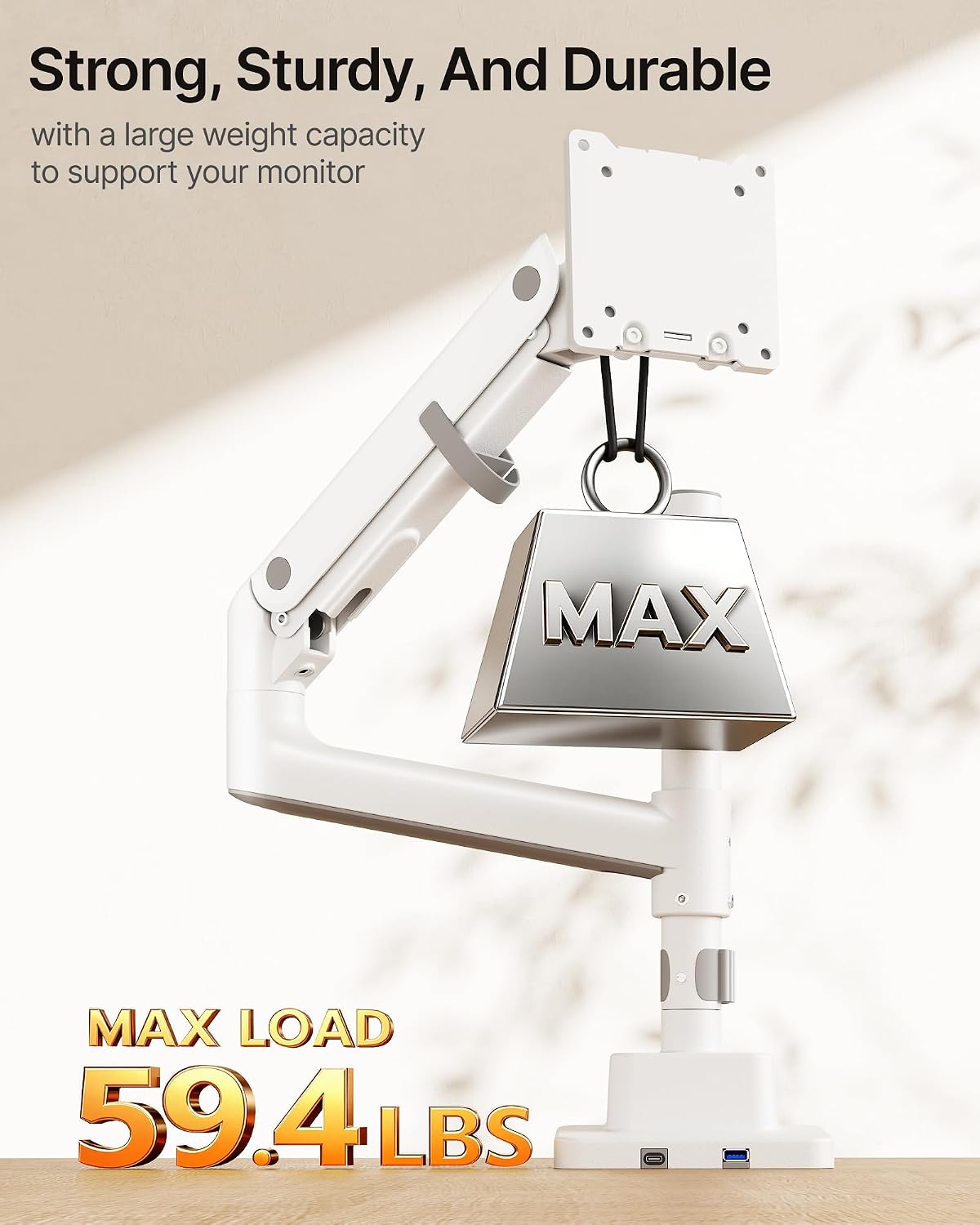 monTEK Ultrawide Monitor Arm Max 57",Height Adjustable 25.5",with U...