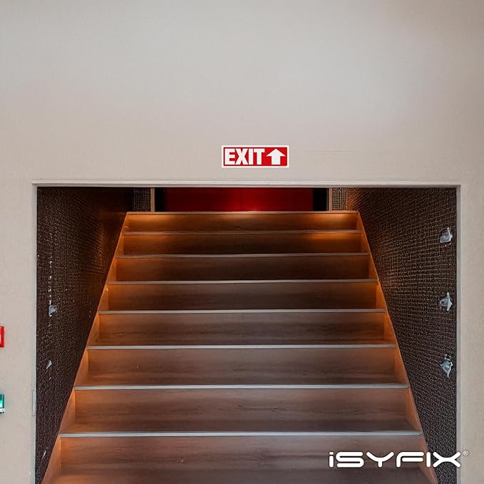 iSYFIX Exit Signs Stickers 2 Pack 12x4 Inch - Image 4