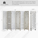 ALeesing 6 Panel Wood Room Divider Fully Assembled, Decorative Room Dividers - Image 2