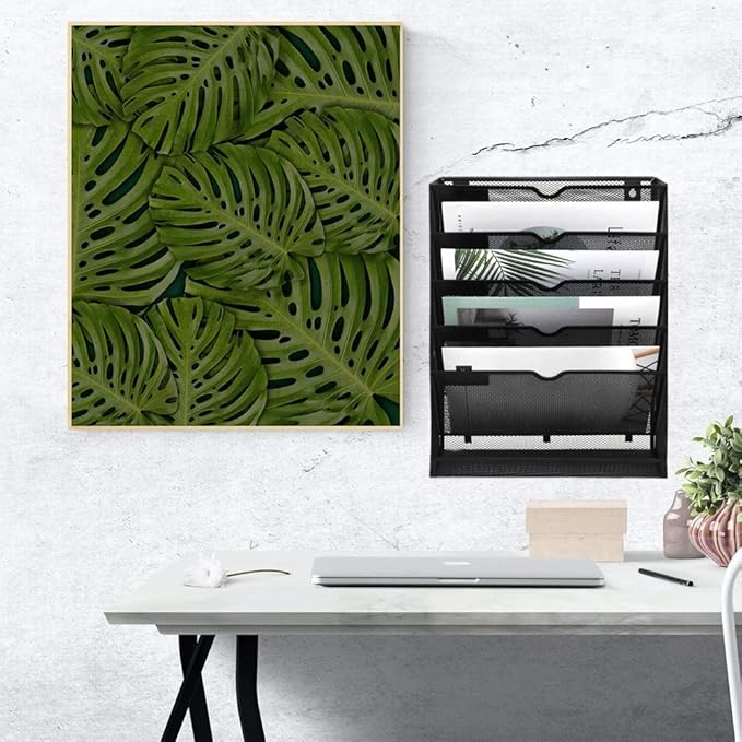 EASEPRES Desk File Organizer Mesh 6-Tier, Hanging Wall Mount Document - Image 5