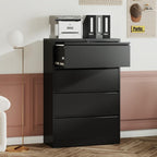 4-Drawer Office File Cabinet, Home Desk Organizer, Lateral File Cabinet with Lock – Heavy-Duty Metal, Filing Cabinet for Home Office, Wide Storage for Letter/Legal/A4/F4, Full-Extension Quiet Slides
