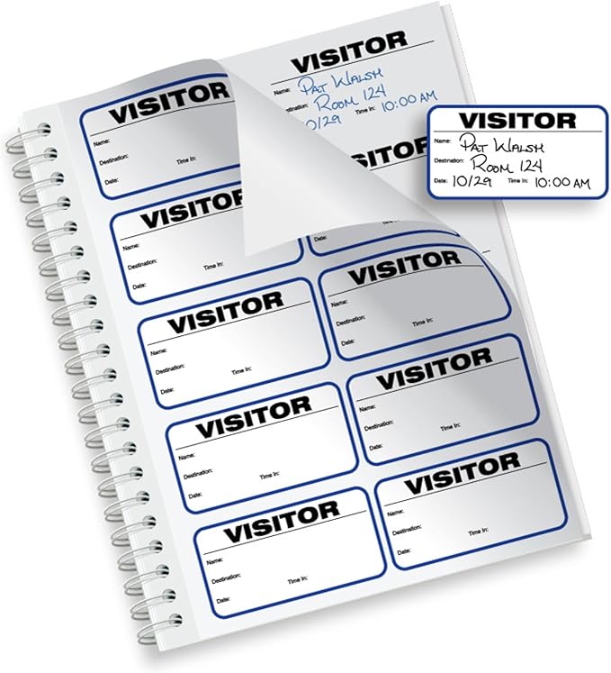 Threshold Visitor Badge Sign-in Book | Name Tag Stickers | Hospital, & - Image 2