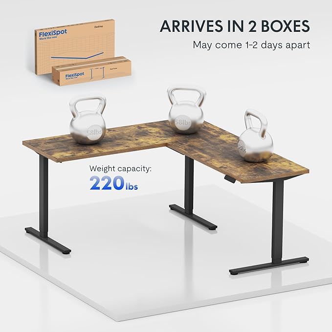 FLEXISPOT L Shaped Standing Desk, 63 x 55 Inch Electric Height Adjustable - Image 6