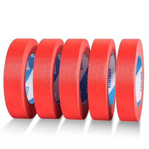 KIWIHUB Red Painters Tape, 1” x 60 Yds x 5 Rolls by KIWIHUB
