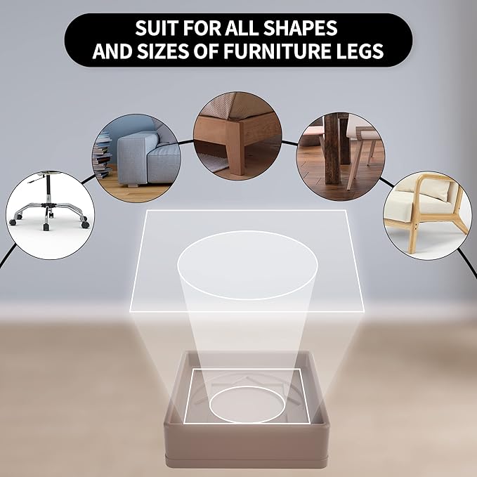 Furniture Coasters 8 Pcs 2” Furniture Caster Cups Non Slip Furniture Pads - Image 5
