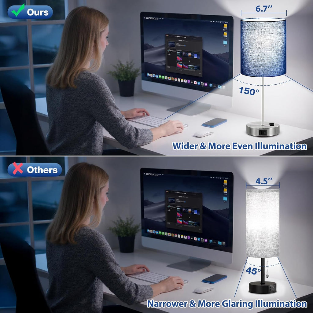 fenmzee touch lamps for bedroom set of 2 shown in use