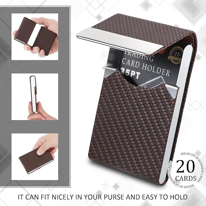 Eaasty 4 Pcs PU Leather Business Card Holder Case - Image 6