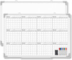Lincia 36" x 24" Magnetic Horizontal Yearly 12 Month Dry Erase Calendar by Lincia