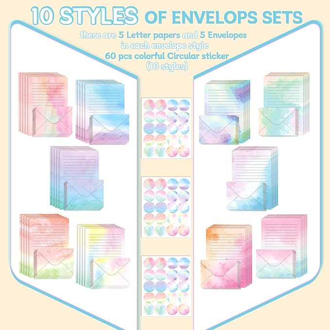 TaoBary 160 Pcs Stationery Paper Set 50 Double Sided Stationery Papers - Image 4