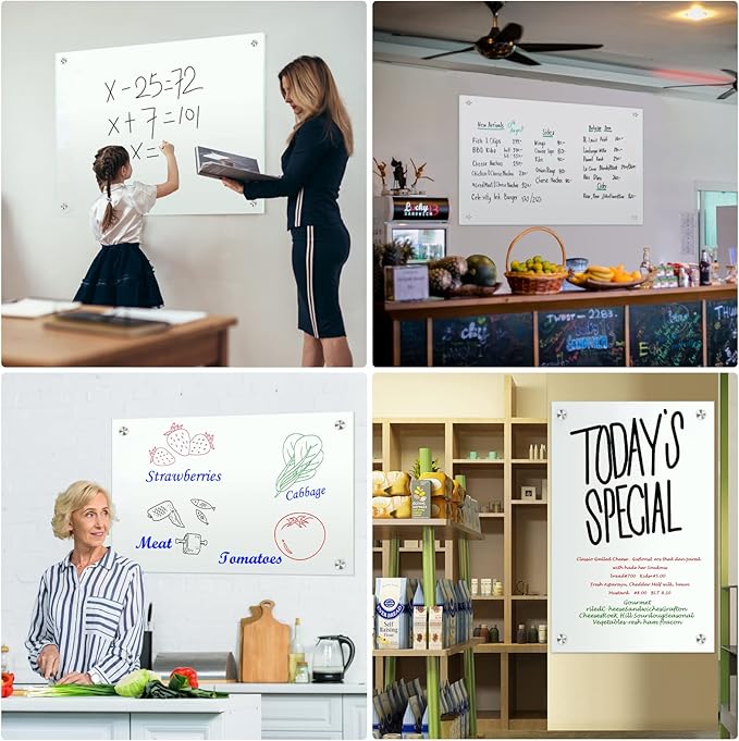 H-Qprobd Dry Erase White Board 48"x36" Glass Magnetic Whiteboard - Image 6