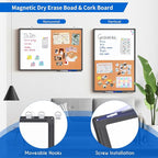Magnetic White Board and Cork Board Combo, 36 X 24 inches Whiteboard Bulletin - Image 2