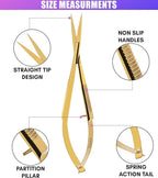 Cross Edge Spring Scissors 5 Inch straight Stainless Steel Precision Eyebrow & - Image 6