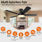 ceiling fans with lights, 46" low profile ceiling, side view